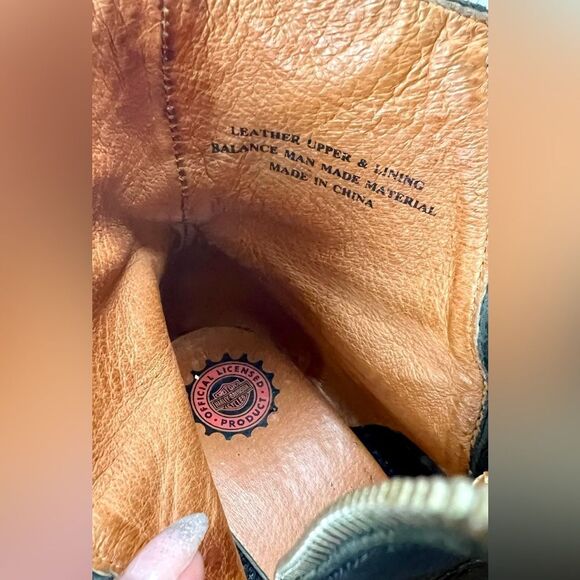 Harley Davidson Amherst Leather Double Zip Chunky Heel Ankle Boots - Picture 7 of 10